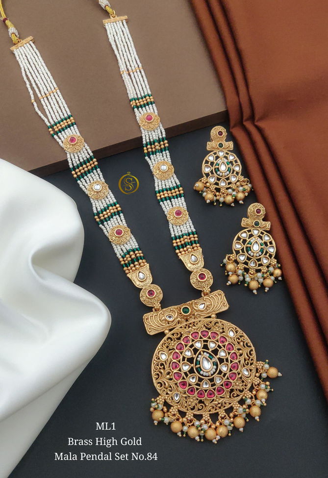 ML T 1 Brass High Gold Mala Pendal Set Bridal Jewellwry Wholesale Online
